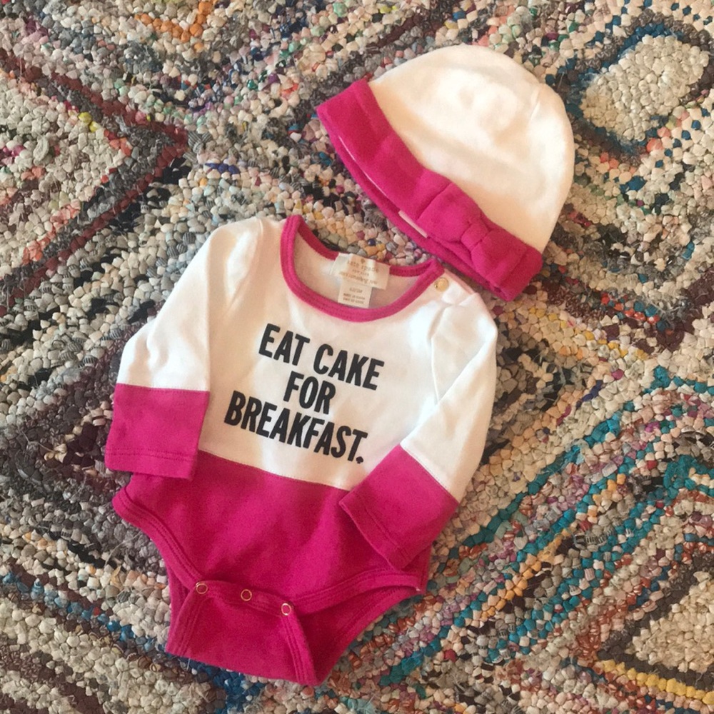 Kate Spade Eat Cake for Breakfast Onesie and Hat